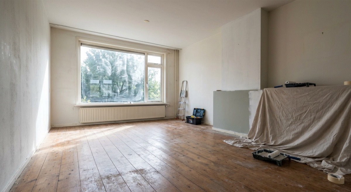 Kamer die wordt bijgewerkt voor de verkoop